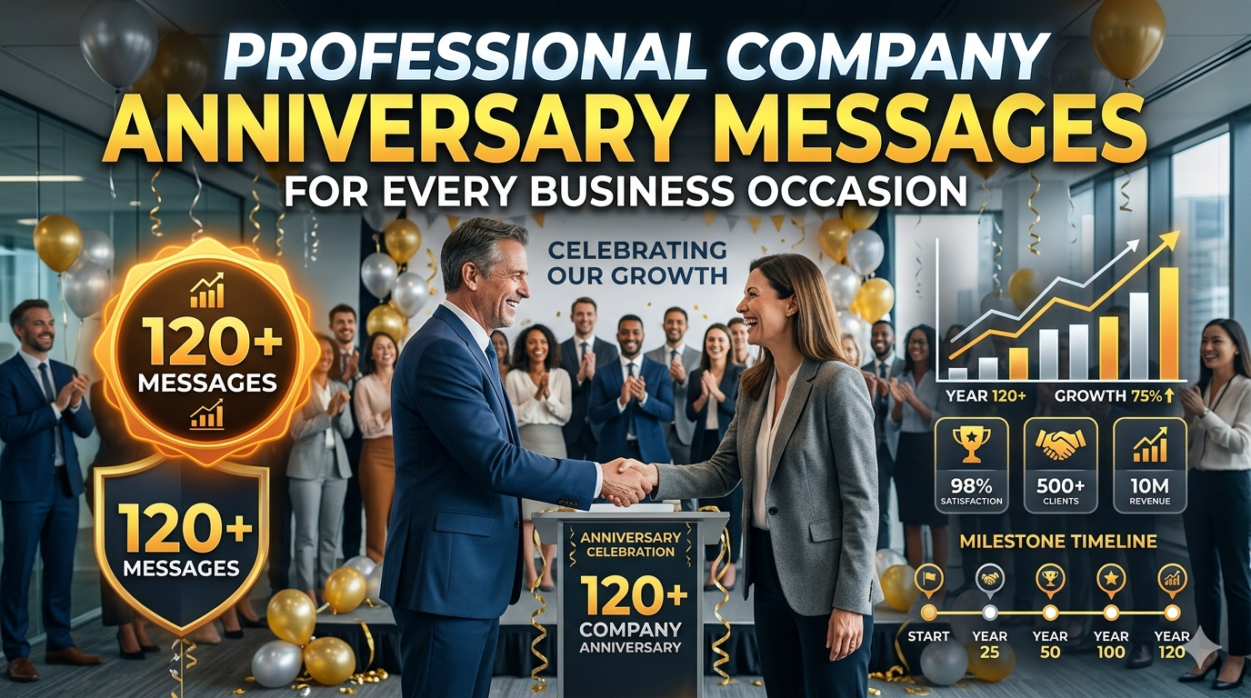 120+ Professional Company Anniversary Messages for Every Business Occasion