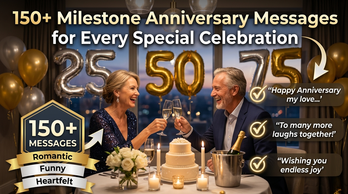 150+ Milestone Anniversary Messages for Every Special Celebration
