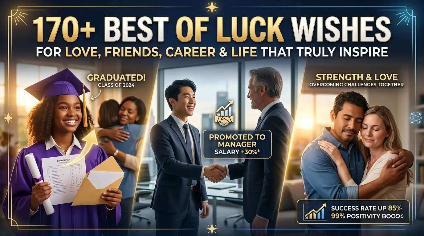 170+ Best of Luck Wishes for Love, Friends, Career & Life That Truly Inspire