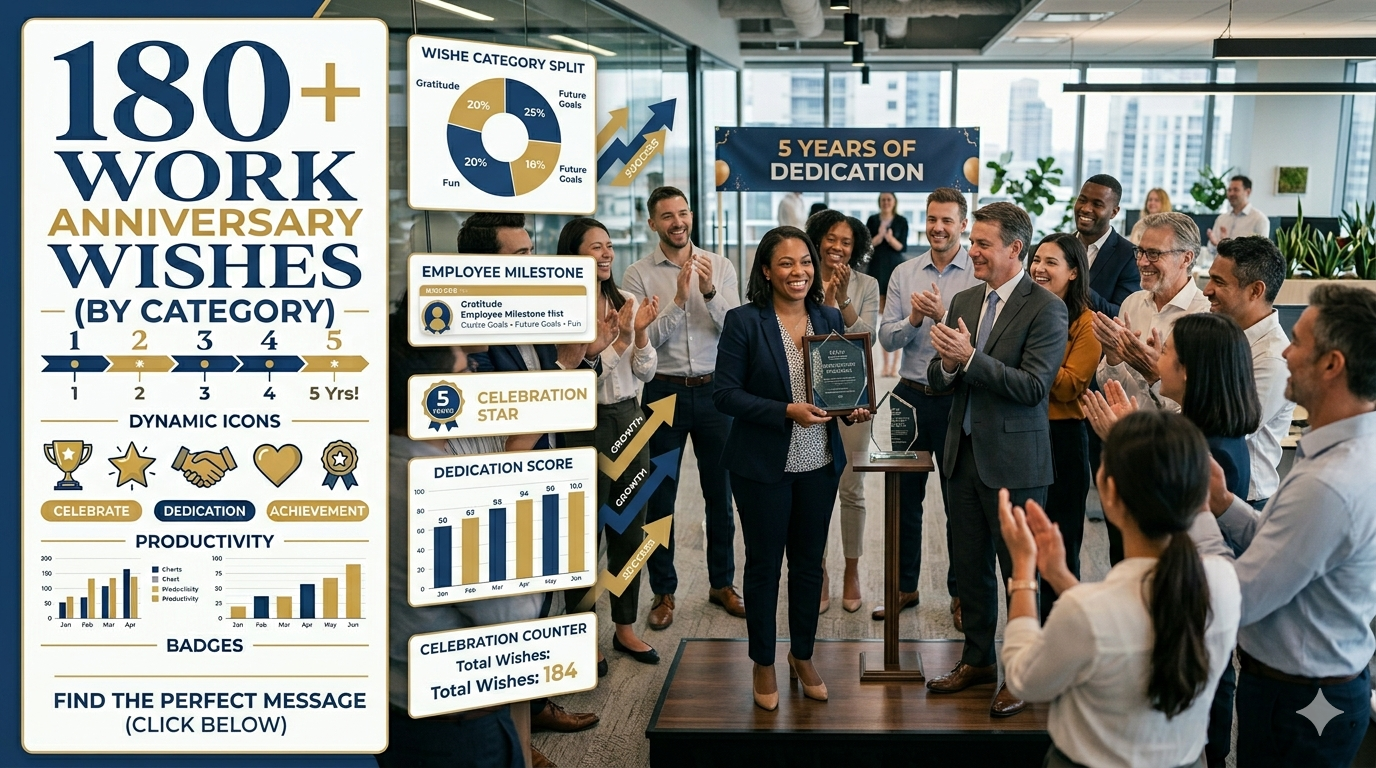 180+ Work Anniversary Wishes for Employees to Celebrate Their Dedication