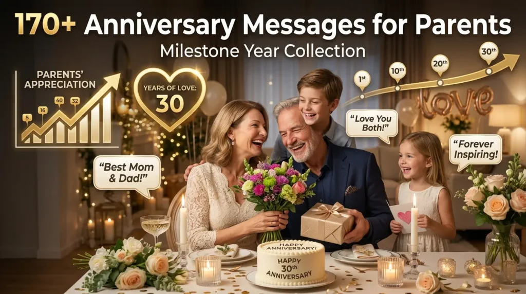 Anniversary Messages for Parents by Milestone Year