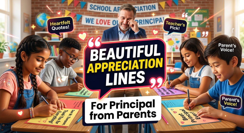 Appreciation and Nice Beautiful Lines for Principal from Parents