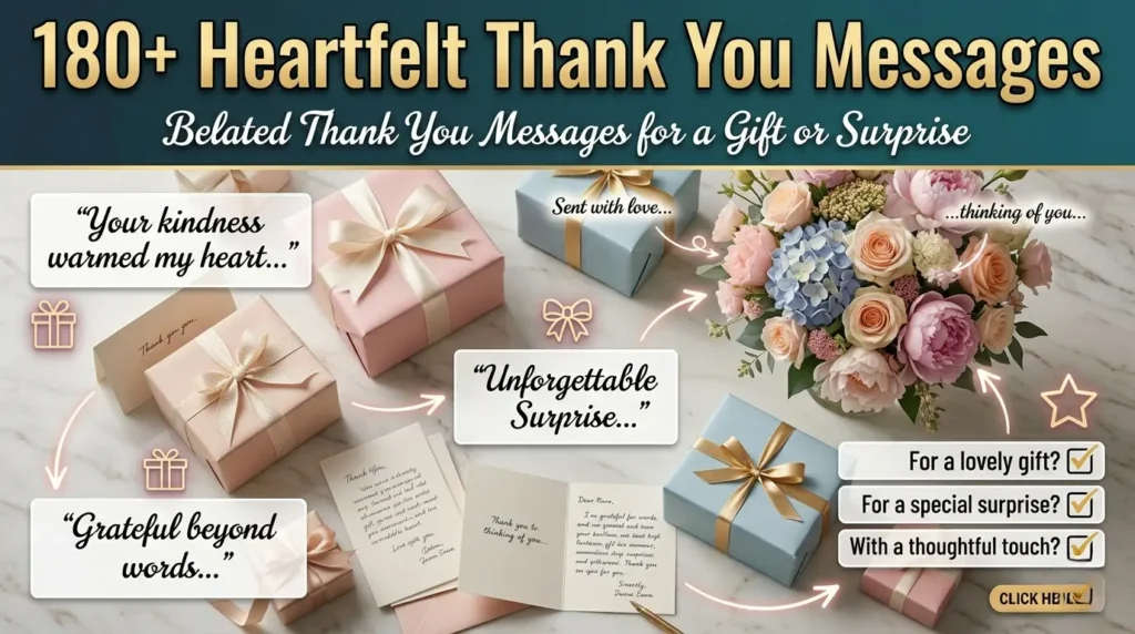 Belated Thank You Messages for a Gift or Surprise