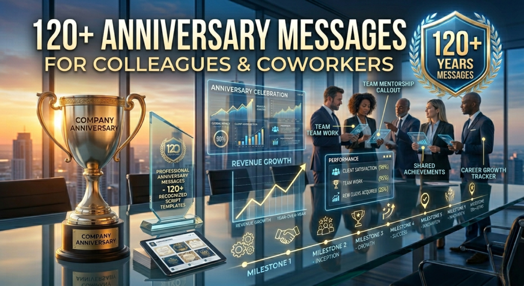 Company Anniversary Messages for Colleagues and Coworkers