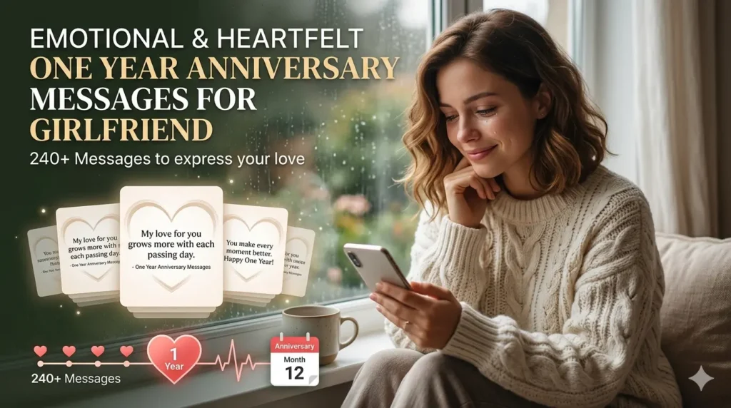 Emotional & Heartfelt One Year Anniversary Messages for Girlfriend