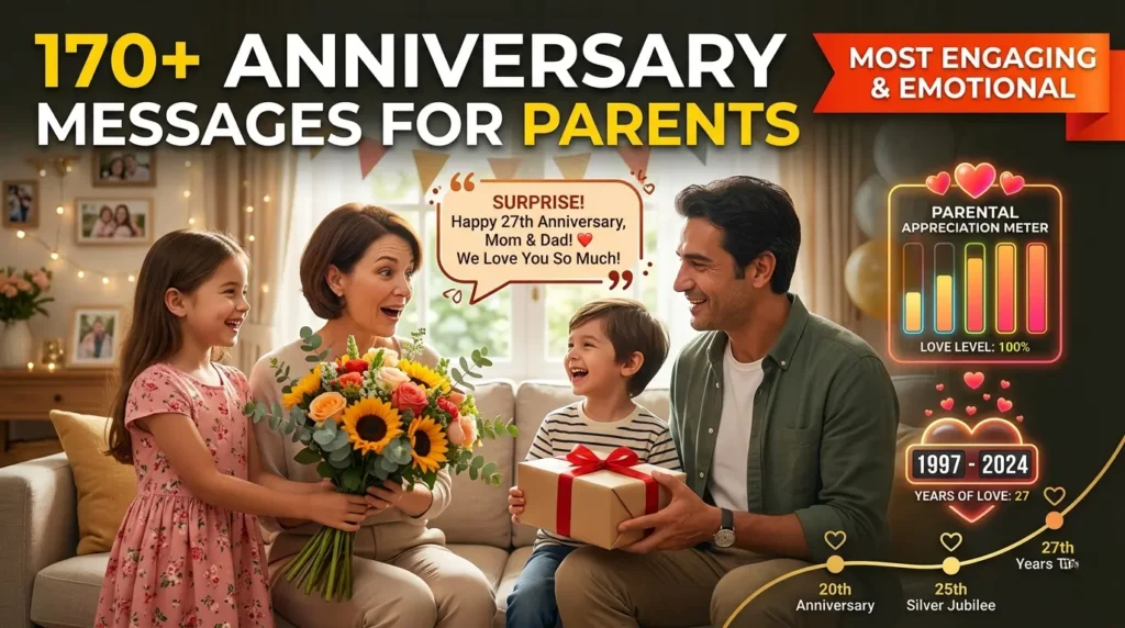 Funny, Romantic, and Emotional Anniversary Messages for Parents