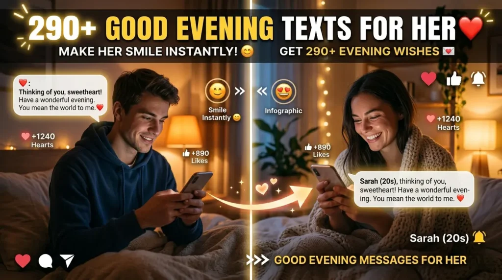 Good Evening Messages for Her to Make Her Smile