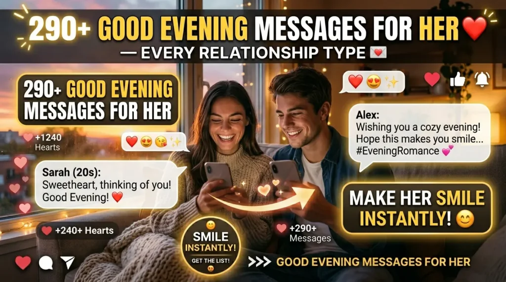 Good Evening Messages for Her — Every Relationship Type