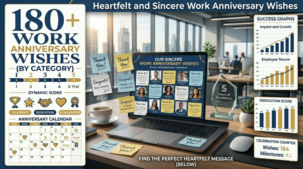 Heartfelt and Sincere Work Anniversary Wishes