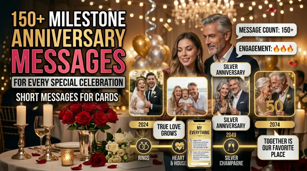 Short Milestone Anniversary Messages for Cards