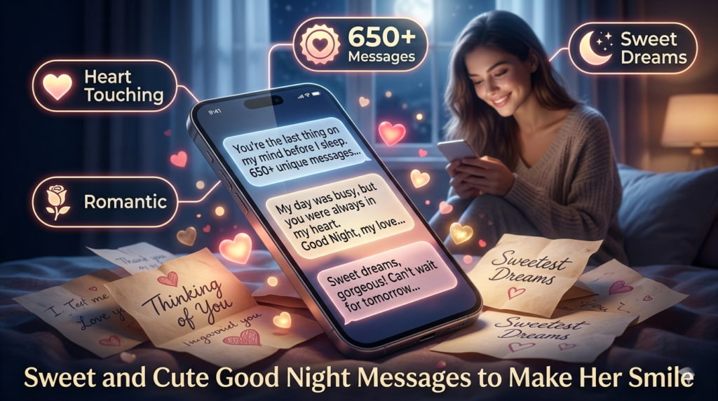 Sweet and Cute Good Night Messages to Make Her Smile