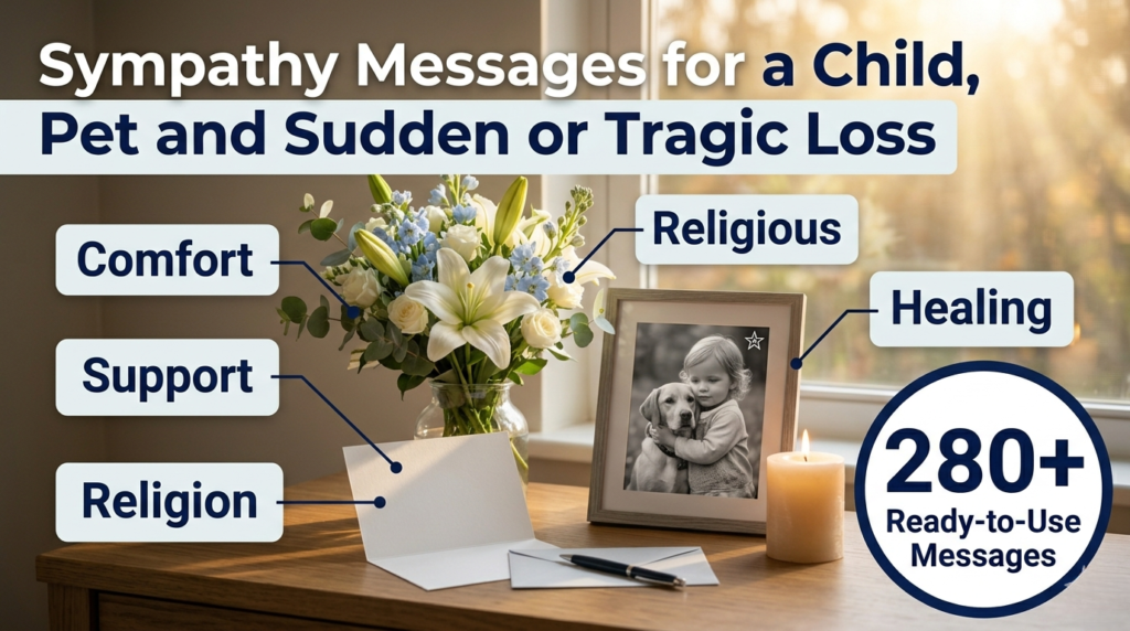 Sympathy Messages for a Child, Pet and Sudden or Tragic Loss