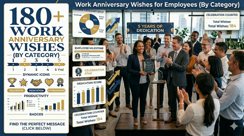 Work Anniversary Wishes for Employees (By Category)