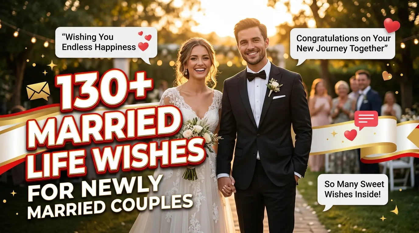 130+ Happy Married Life Wishes & Text Messages for Newly Married Couples