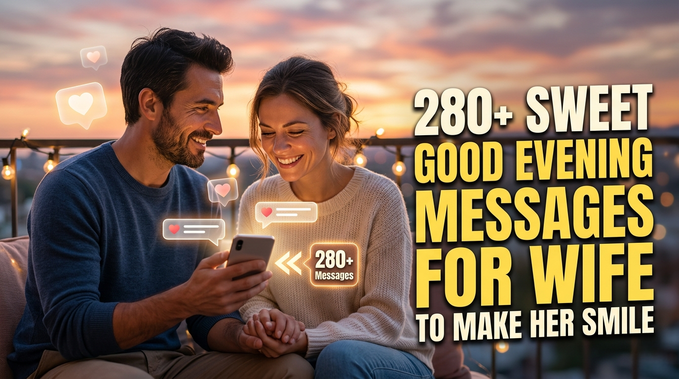 280+ Sweet Good Evening Messages for Wife to Make Her Smile