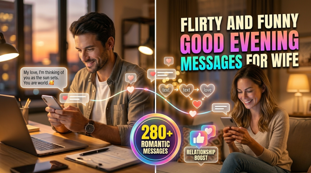 Flirty and Funny Good Evening Messages for Wife