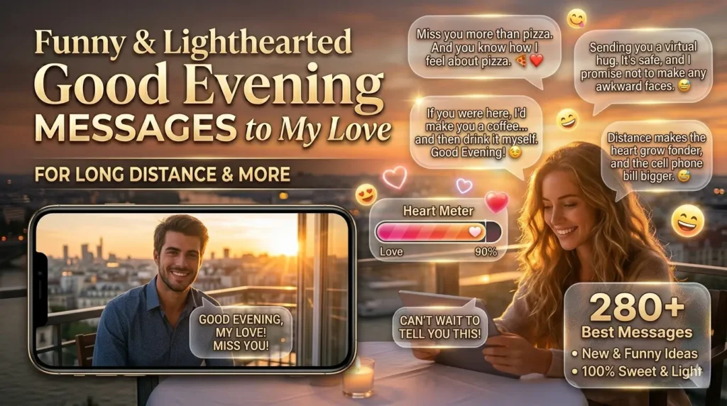 Funny and Lighthearted Good Evening Messages to My Love