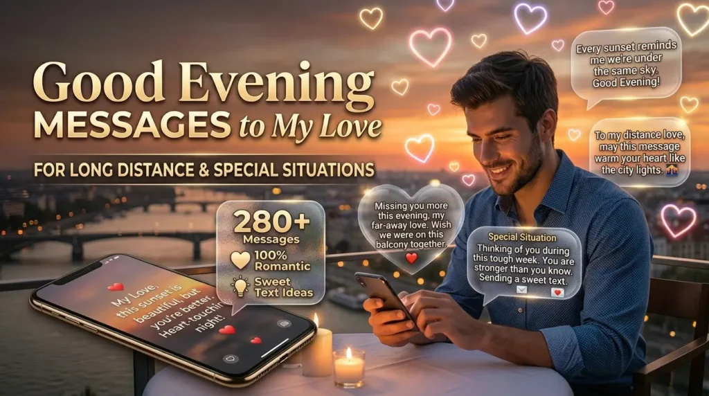 Good Evening Messages to My Love for Long Distance and Special Situations