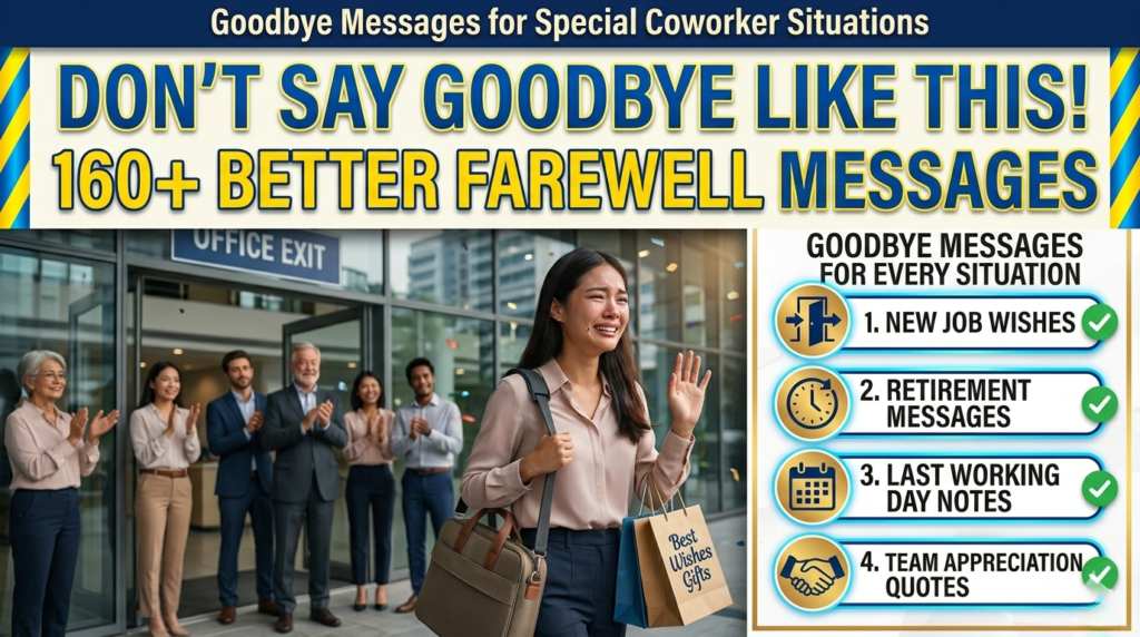 Goodbye Messages for Special Coworker Situations