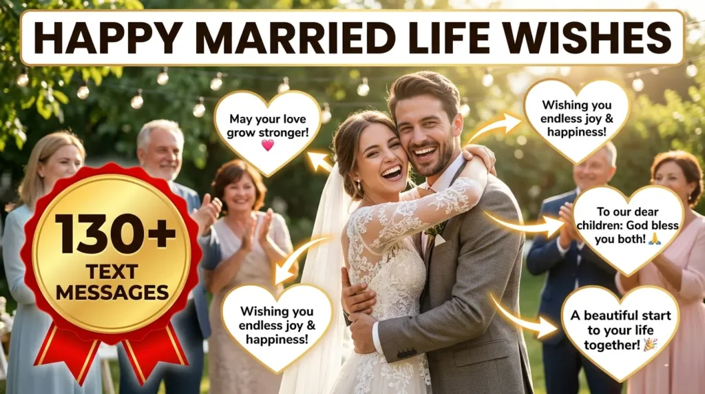 Happy Married Life Wishes for Son and Daughter