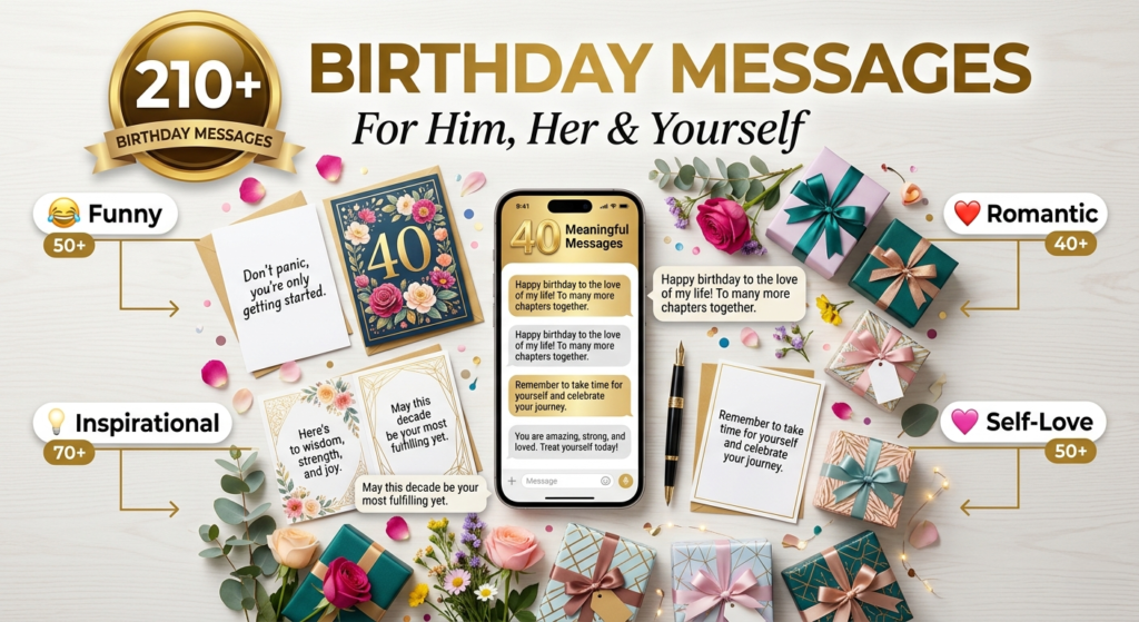 Meaningful 40th Birthday Messages for Him, Her and Yourself