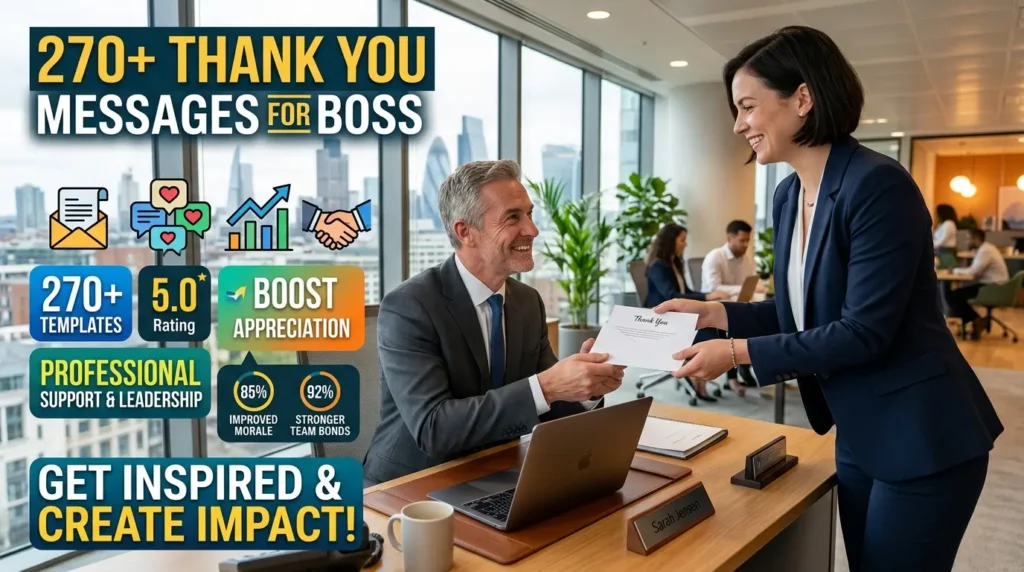 Professional Thank You Messages for Boss for Support and Leadership