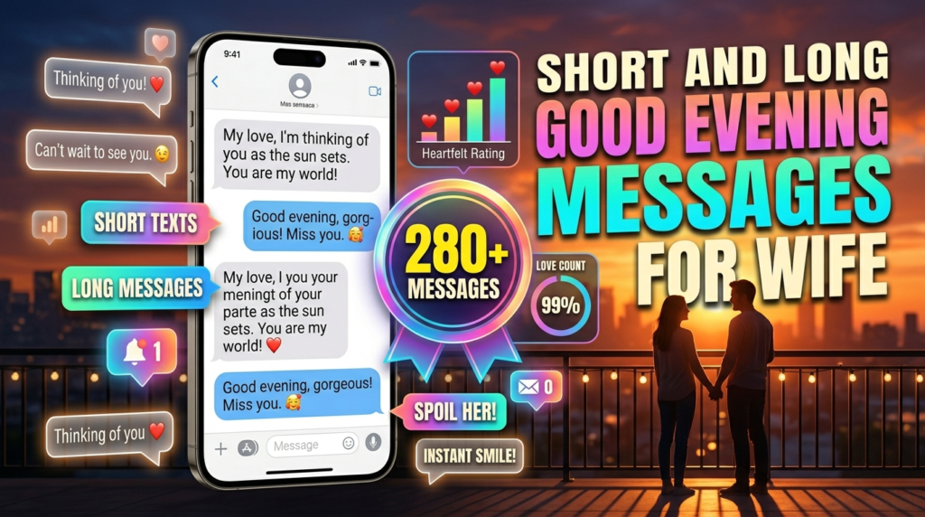 Short and Long Good Evening Messages for Wife