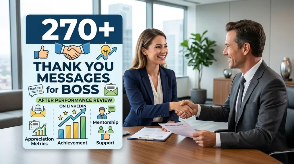 Thank You Messages for Boss After Performance Review and on LinkedIn
